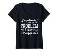 Mujer En Realidad, yo Soy el Problema y me Encanta Esa Divertida Cita de Humor Camiseta Cuello V