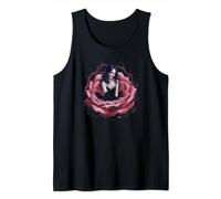 Mujer en rosa negra con espinas, estilo gótico Camiseta sin Mangas