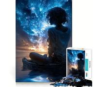 Mujer en un Bote contemplando Las Estrellas Rompecabezas de 1000 Piezas para Adultos Diversión y Entrenamiento Mental Corte láser Actividad Relajante para Grupos en Interiores