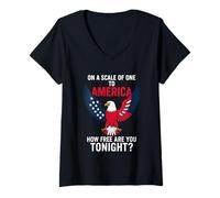Mujer En una escala de uno a Estados Unidos, cuán libre eres esta noche Camiseta Cuello V