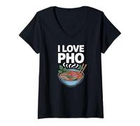 Mujer Encanta a los entusiastas de la sopa de fideos Pho Camiseta Cuello V