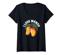Mujer Encanta las delicias tropicales para entusiastas del mango Camiseta Cuello V