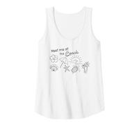 Mujer "Encuéntrame en la playa" Tropical Ocean Surf Sea Turtle Summer Camiseta sin Mangas