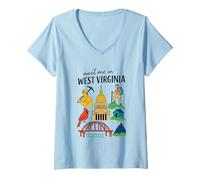 Mujer Encuéntrame en West Virginia Adventure Camiseta Cuello V