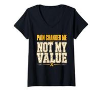 Mujer Endometriosis Concientización Endo Warrior Yellow Ribbon Support Camiseta Cuello V