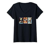 Mujer Enemies To Lovers Vintage Retro Tarot Card Line Up Camiseta Cuello V