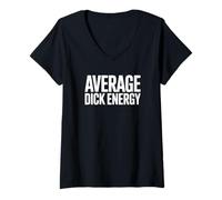 Mujer Energía Dick Promedio - Divertido Papá Humor Camiseta Cuello V