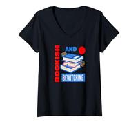 Mujer Energía literaria mágica para Almas lectoras encantadas Camiseta Cuello V