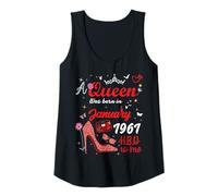 Mujer Enero 1961 Cumpleaños Esta Reina Nació En Enero 1961 Camiseta sin Mangas