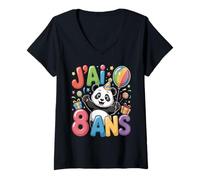 Mujer Enfant Panda Enfant 8ans Anniversary Garcon Fille Panda Camiseta Cuello V