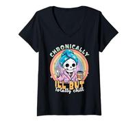 Mujer Enfermedad crónica Enfermedad Invisible Conciencia de la fibromialgia Camiseta Cuello V