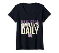 Mujer Enfermedad de Crohn Guerrero de Crohn Apoyo al Guerrero EII Camiseta Cuello V