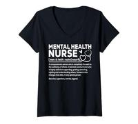 Mujer Enfermera de Salud Mental Camiseta Cuello V