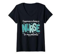 Mujer Enfermera dedicada Atención al Paciente RN Profesional médico Camiseta Cuello V
