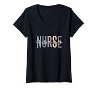 Mujer Enfermera divertida de salud mental Enfermera psiquiátrica Enfermera psiquiátrica Camiseta Cuello V