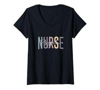 Mujer Enfermera psiquiátrica divertida Enfermera de salud mental Enfermera de psicología Camiseta Cuello V