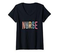 Mujer Enfermera psiquiátrica divertida Enfermera de salud mental Enfermera de psicología Camiseta Cuello V