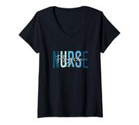 Mujer Enfermera psiquiátrica divertida Enfermera de salud mental Enfermera de psicología Camiseta Cuello V