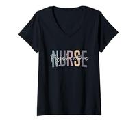 Mujer Enfermera psiquiátrica divertida Enfermera de salud mental Enfermera de psicología Camiseta Cuello V
