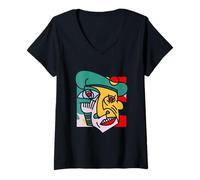 Mujer Enjoy Abstract Arts Like Picaso Art Way Graphic Cool Designs Camiseta Cuello V