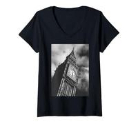 Mujer Enjoy BW London T Shirt, I Love London Vibes, London Big Ben Camiseta Cuello V