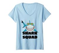 Mujer Enjoy Cool Wild Shark Squad Novelty Graphic Cool Designs Camiseta Cuello V