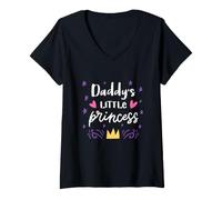 Mujer Enjoy Daddy'S Little Princess Illustration Graphic Designs Camiseta Cuello V