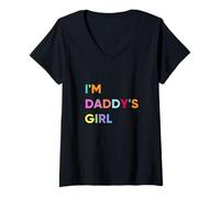 Mujer Enjoy I'm Daddy'S Girl Novelty Graphic Tees & Cool Designs Camiseta Cuello V