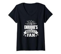 Mujer Enrique Nombre Personalizado Fan Deportes Cumpleaños Graduación Camiseta Cuello V