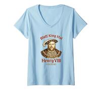 Mujer Enrique VIII Bluff King HAL Retrato Seis Anillos Historia Camiseta Cuello V