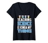 Mujer Enseñar Ciencias Es Lo Mío y Me Encanta Camiseta Cuello V