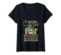 Mujer Enseñar como un Profesor de Cactus Paciente de Regreso a la Escuela Fuerte Camiseta Cuello V