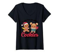 Mujer Enseño las galletas más inteligentes del lote Camiseta Cuello V