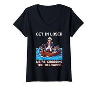 Mujer Entra en Perdedor Estamos cruzando el 250 Aniversario de Delaware Camiseta Cuello V