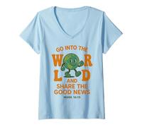 Mujer ENTRAR AL MUNDO Y COMPARTE LAS BUENAS NOTICIAS - MARCOS 16:15 Camiseta Cuello V