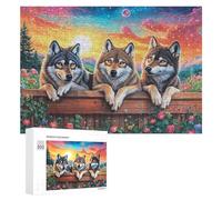 Mujer Entre Bolas de Hilo Colorido en la Tienda de artesanía Puzzle 300 Piezas para Familia Actividad De Grupo Cooperación Familiar Regalo para Reunión 300 PCS