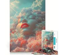 Mujer Entre Flores,Rompecabezas de 1000 Piezas para Adultos,Entrenamiento Mental,diversión, Corte láser,Actividad Relajante para Grupos en Interiores (50x75cm)