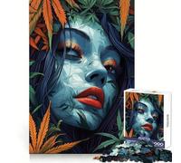 Mujer Entre Hojas, Rompecabezas de 1000 Piezas para Adolescentes, Habilidad analítica, fácil relajación, Corte Limpio, (50x75cm)