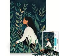 Mujer Entre la vegetación,Rompecabezas de 1000 Piezas para Adultos,Entrenamiento Mental,diversión, Corte láser,Actividad Relajante para Grupos en Interiores (38x26cm)