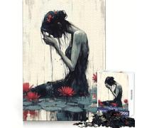 Mujer Entre nenúfares, Rompecabezas de 1000 Piezas para Adultos Mente aguda, Momento de relajación, Corte nítido, Regalo Memorable (50x75cm)