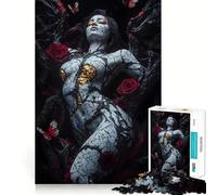 Mujer Entre vides y Rosas Rompecabezas para Adultos de 1000 Piezas Juego para estimular la Mente Corte láser Actividad Relajante para Grupos en Interiores (38x26cm)