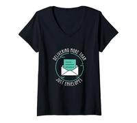 Mujer Entrega más que sobres para carteros Camiseta Cuello V