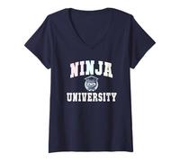 Mujer Entrenador Motivacional de la Universidad Ninja Formación de la Escuela de Posgrado Camiseta Cuello V