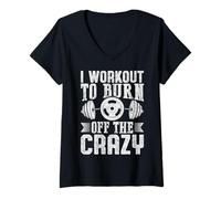 Mujer Entrenamiento para Quemar A Los Locos Camiseta Cuello V