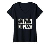 Mujer Entrenamiento sin Dolor sin Pizza Camiseta Cuello V