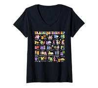 Mujer Entrenándolos Maestro de Aprendizaje del Alfab Camiseta Cuello V
