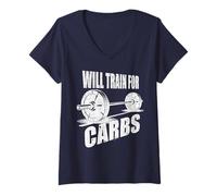 Mujer Entrenará para carbohidratos Pro Fitness Ropa para tu Novio Camiseta Cuello V