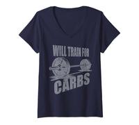 Mujer Entrenará para carbohidratos Pro Fitness Ropa para tu Novio Camiseta Cuello V