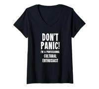 Mujer Entusiasta cultural Camiseta Cuello V