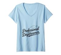 Mujer Entusiasta Profesional de la mentalidad Creativa Daydreamer Camiseta Cuello V